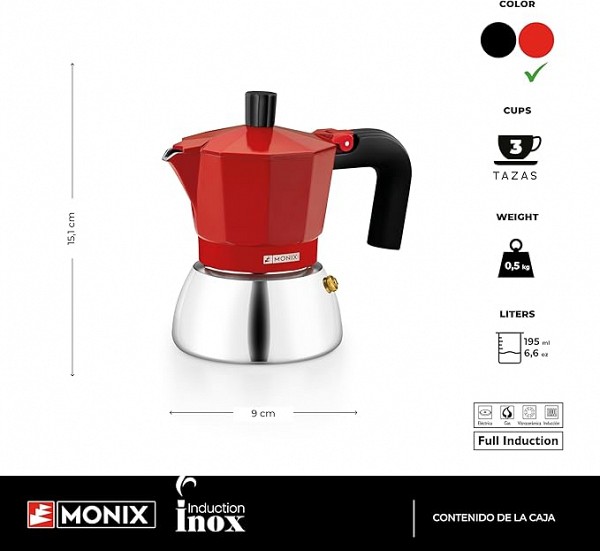 Monix Καφετιέρα Induction Inox - Red