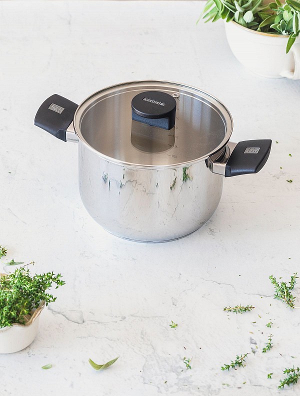 Monix Κατσαρόλα Elite από Ανοξείδωτο Ατσάλι με Γυάλινο Καπάκι 24cm